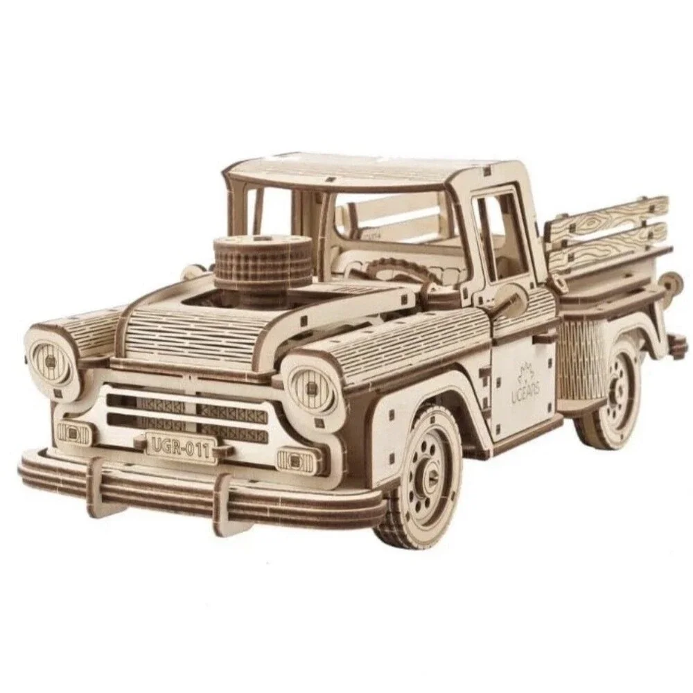 Mechanical Models UGEARS Wooden Pickup Lumberjack Model Kit Plywood No Glue